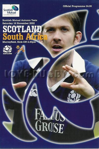 2002 Scotland v South Africa  Rugby Programme